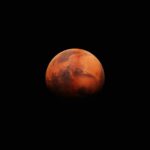 The planet mars in outer space